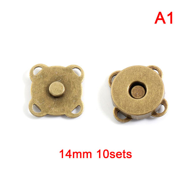 10 sæt magnetiske knapper tasker magnet automatisk adsorption sp Bronze 14mm