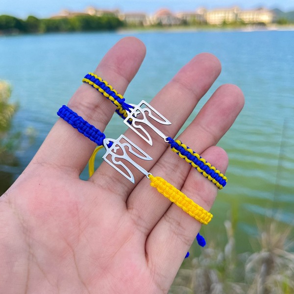 Ukraina Armband Handgjort Vävt Snöre Armband Par Smycken Flätade Armband Ukraina Armband Present till Kvinnor Män B 0.01
