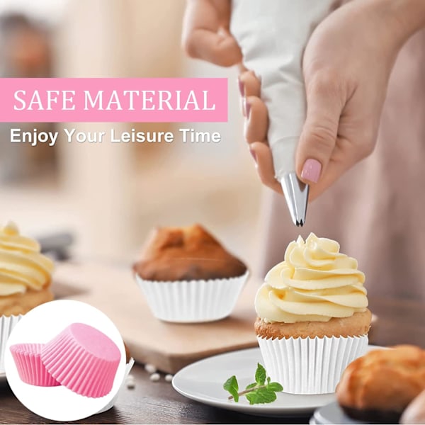 k Pienet Paperi Muffin Vuorat Leivontaan, Rasvanpitävät Muffin Vuorat Leivontaan, Mini Muffin Kääreet Vuorat Muffin Kupit Cupcake Vuora Paketti, Paperi Pink