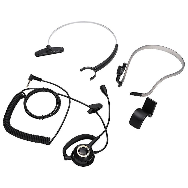 Callcenter-headset med mikrofon, bakmonterat brusreducerande kundtjänstheadset 3,5 mm