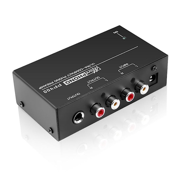 Ultrakompakti Phono-esivahvistin RCA-tuloilla ja -ulostuloilla, 1/4 tuuman TRS-liittimellä, Preamplificador Turntable Preamp PP400