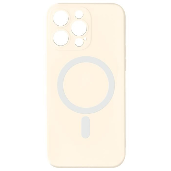 Magsafe-cover til iPhone 15 Pro Max - blød silikone med Magsafe-teknologi - off-white