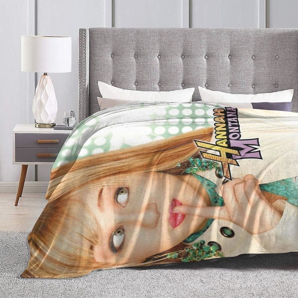 Hannah Felt Montana Ultra Soft Throw Blanket Flannel Fleece All Season Lightweight Sofa Couch Living Room/Bedroom Warm Blanket, Black, Great Bedroom