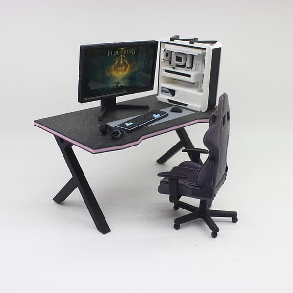 2026 1:12 Mini Gaming Skrivbordsstol Headset Dockhusmöbler Modell