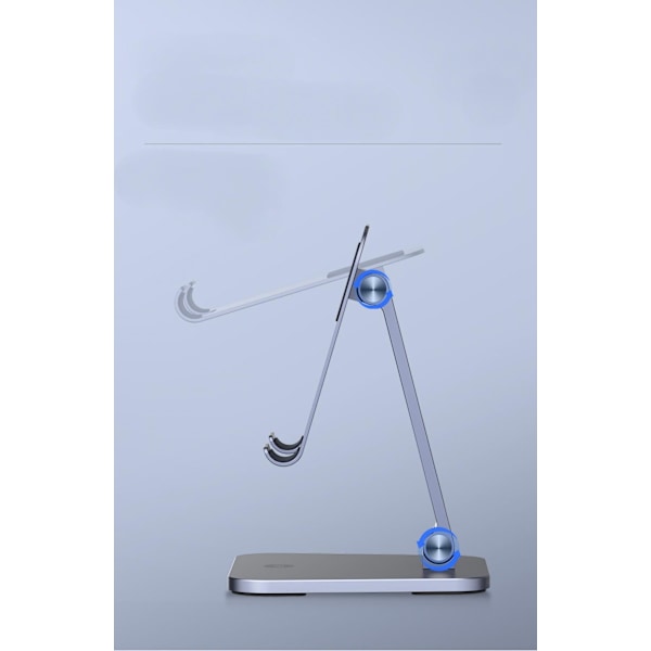 Drejelig Tablet Stand, Bærbar Aluminium 360° Roterbar Tablet iPad Stand Holder til Skrivebord, Butik, Køkken, Kontor, Tablet Bord