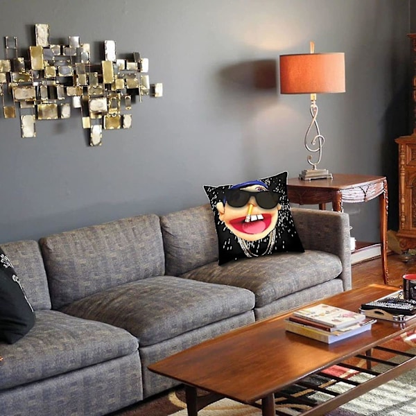 Myk og behagelig 18 x 18 tommers trekk Sml Jeffy mønster Hjemmedekorasjoner Putetrekk Kvadratisk putetrekk for sofa