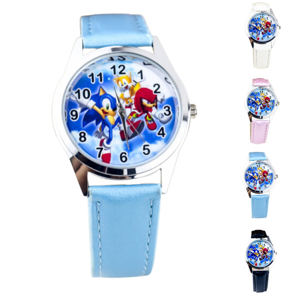 Sonic Cartoon Kid Wrist Mechanical Leatherette Bracelet Watch Gift beige