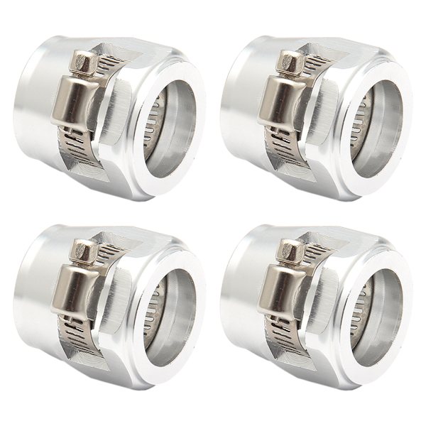 1/2/3/5 4-delad slangklämma i aluminium - enkel att installera silver AN6.4 st silver AN6.4pcs 1 Pc