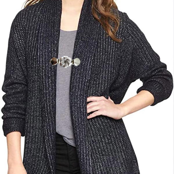 4 stk Vintage Genser Sjal Klips Retro Cardigan Krage Klips