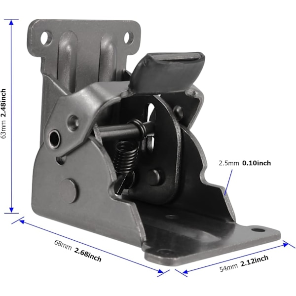 8 Pak Bordben Foldbarehængsler, 0-90 Graders Foldbar Låsehængsel, Låseforlængelsesstøttebeslag, Med 88 Stk Skruer, Sort-Perfet
