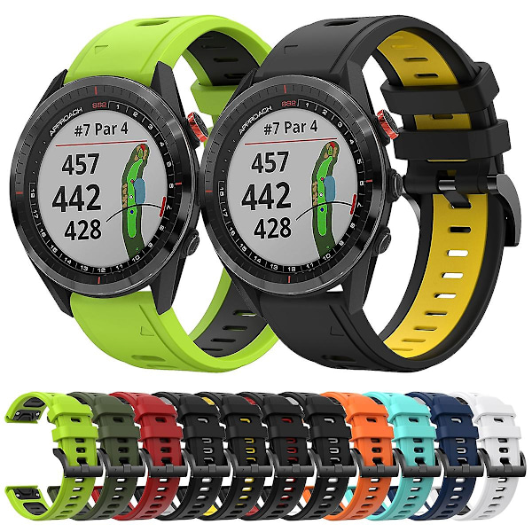 Silikonerem til Garmin Approach S62[qb] Black Grey