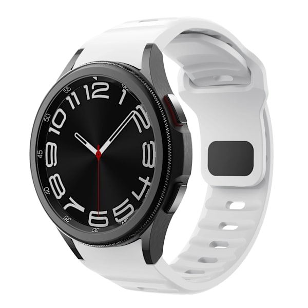 Silikonrem till Samsung Galaxy Watch 6 Classic 47mm 43mm/4 classic 46mm 42mm Armband Galaxy Watch 5/5pro 45mm/4/6 40mm 44mm Vit White galaxy watch 5 40mm