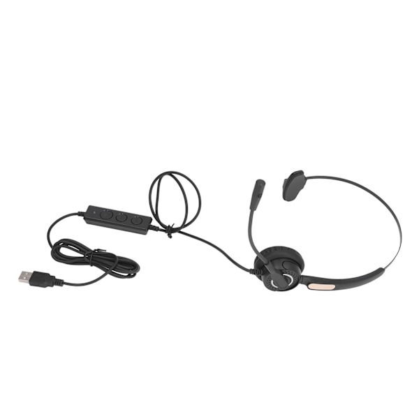 Callcenter headset USB justerbart kablet service headset med støjreducerende mikrofon til kontor