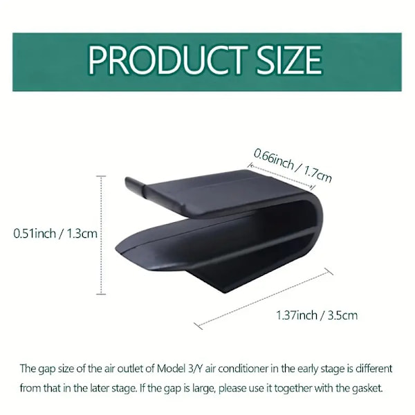 4-pak Luftfrisker Adapter til Tesla Model 3 / Y 2017-2023 Luftventil Klips Luftfrisker Holder med Spacere Midtkonsollen Holder