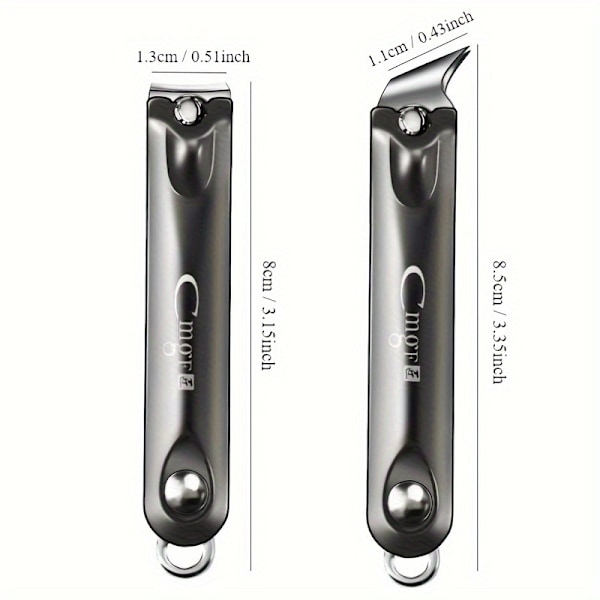 1 stk/2 stk/3 stk rustfrit stål stor neglesaks, neglefil, manicure værktøj Black beveled nail clippers One Size Fits All