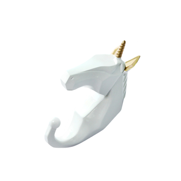 1/2/3/5 Robust og holdbar dyrehoved nøglekrog til enkel hvidguld (hest) White gold (horse) Set