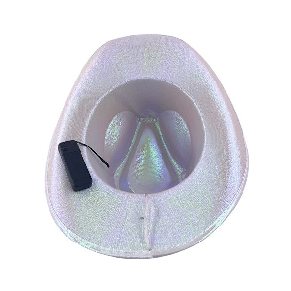 Disco Lysende Cowboy Hat Glødende Lys Bar Cap{hw} White
