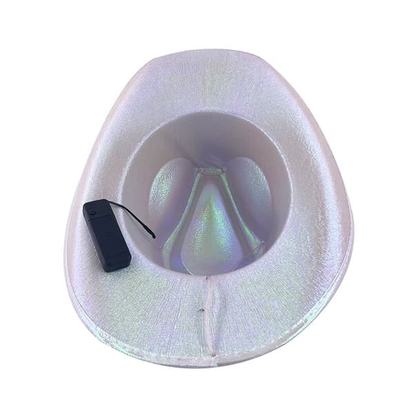 Disco Lysende Cowboyhatt Glødende Lys Bar Caps White