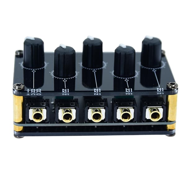 Mini 4-kanals 3,5 mm lydlinjemikser Pro Live Studio Console Opptak