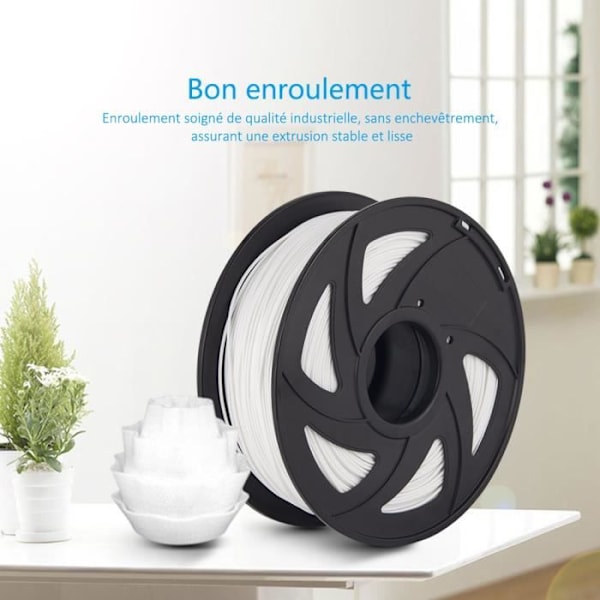 PLA 3D-printer filament 1,75 mm 1 kg hvid - GBlife - Fremragende udskriftskvalitet og blank finish