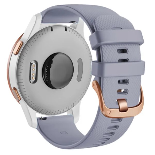 Læder Smart Watch Armbånd Til HUAWEI WATCH GT 4 41mm/Garmin Venu 3S/Venu 2S Rem Guld Spænde 18mm Armbånd Rem Silikone Grå Silicone grey Forerunner 255S 265S