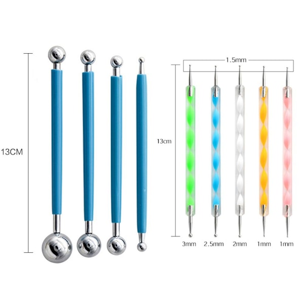 16 stk/sett Mandala Dotting Tool Maleri Rock Art Pen