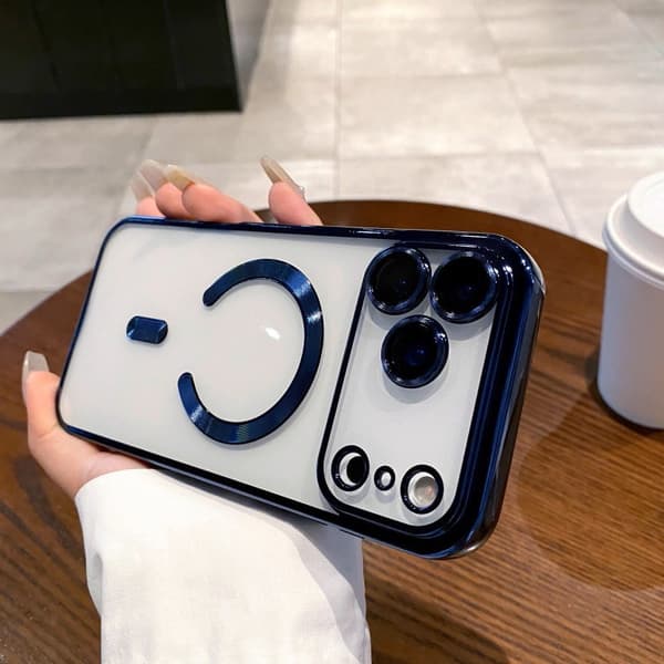 iPhone 17 Pro Max Deksel med Magnetisk Kamerabeskyttelse & Trådløs Lading, Støtsikkert Telefondeksel Navy