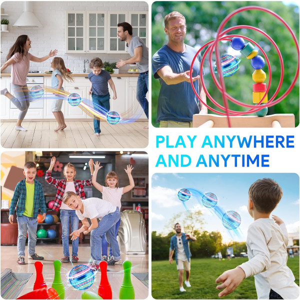 Flyvende boldbold, 2023 opgraderet flyvende boldlegetøj, håndstyret boomerang svævebold, flyvende spinner med uendelige tricks, julegave til børn Blue