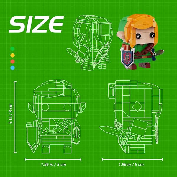Link Bygge Sæt, Link Figur Holder Mastersword og Hylian Shield, Legetøj Gave til Fans Børn Voksne (177 Stykker) {DB}