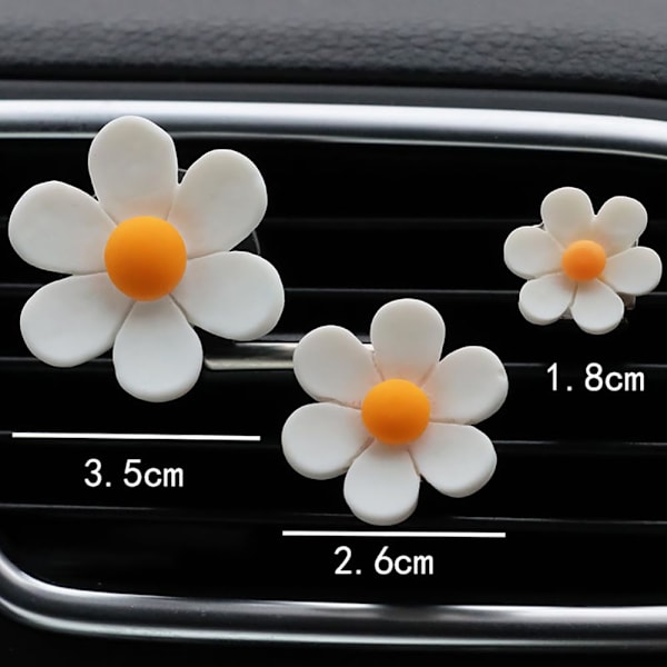 6 st Daisy Flower Air Vent Clips Blomster Bil Luft Aroma Clips Charms Air Conditioning Outlet Clip Bil Inter Decor Tillbehör Grön