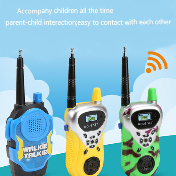 2:a Mini Walkie Talkie Barnradio Station Bärbar Radio Commu Gul En Storlek