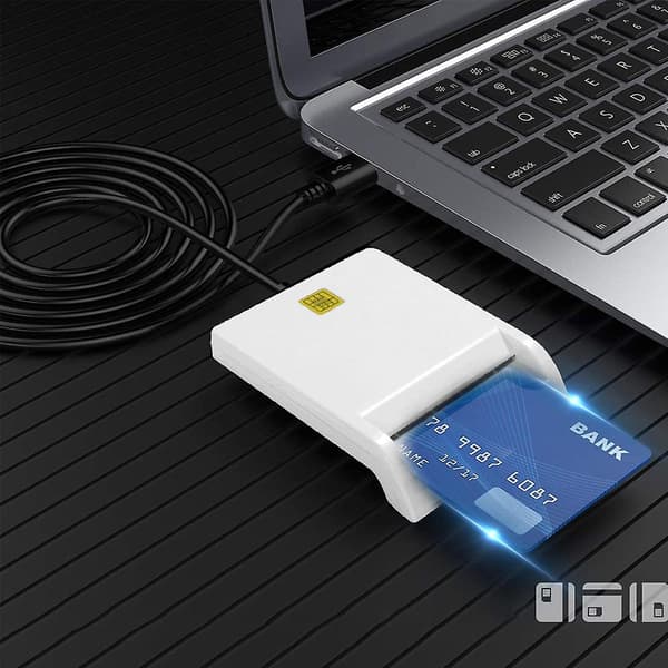 Smartkortleser Dod Military Usb Common Access Cac Kompatibel med Windows, Mac Os og