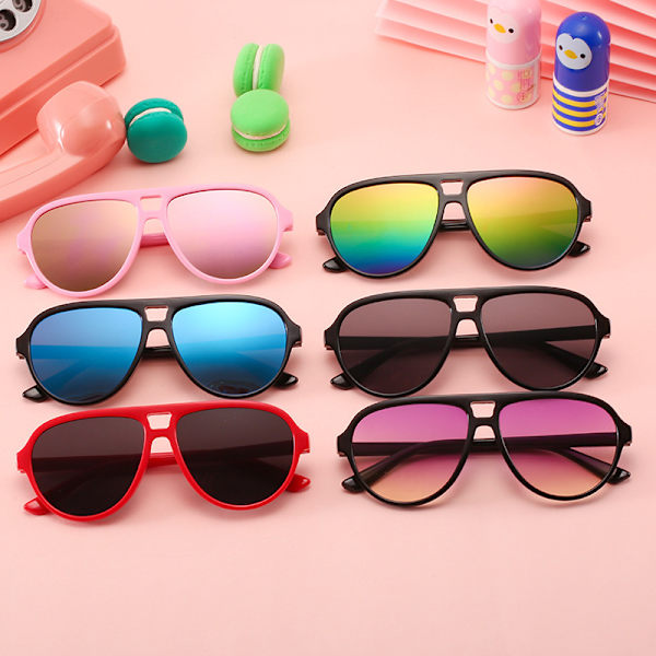 Polarisoidut Aviator-aurinkolasit lapsille Retro Trendikkäät urheiluaurinkolasit colourful