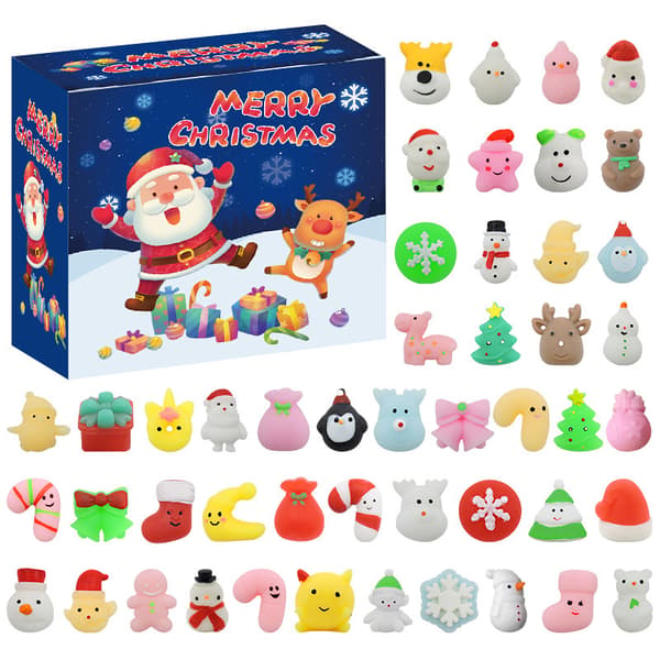 48 st Julkläm Musik DIY Jultomte Älg Snögubbe TPR Dumpling Dekompressionsleksaksset