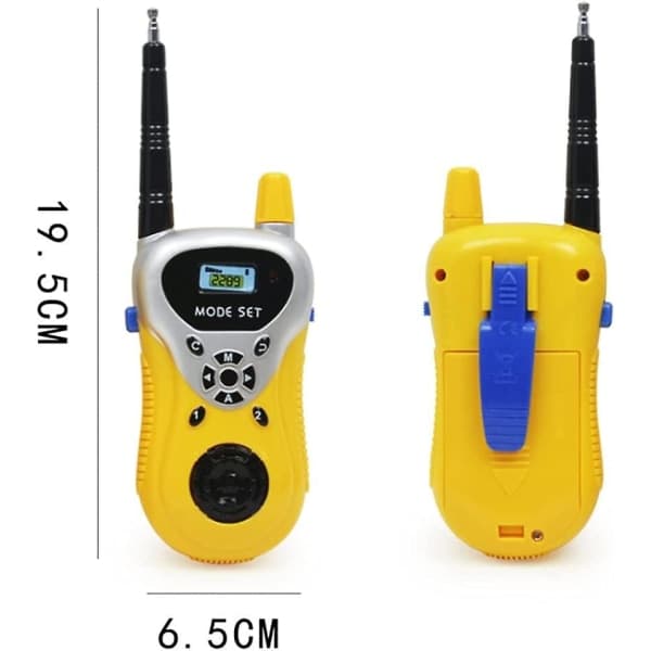 Walkie talkie til børn (gul) - Rækkevidde 50 meter