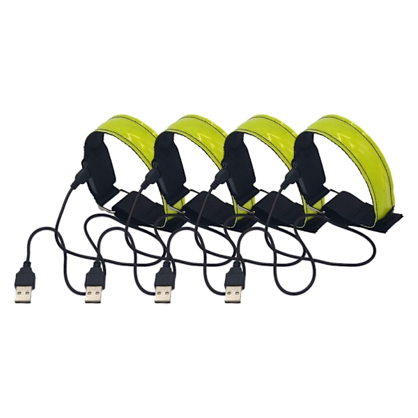 4-pack LED-armband för säkerhet, hållbarhet och vattentäthet yellow