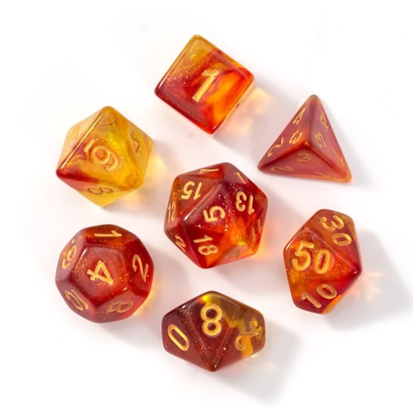 42-delt polyedrisk terning sett D20 D12 D10 D8 D6 D4 16 mm akrylterninger for Dungeons and Dragons DND terninger RPG MTG brettspill to farger