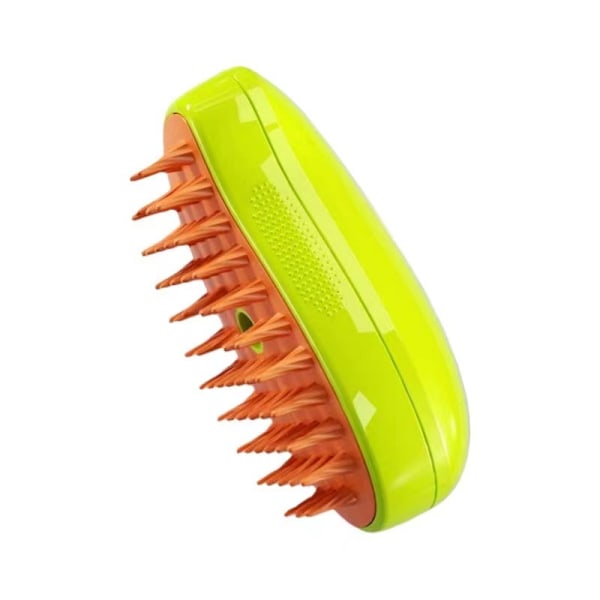 Steam Cat Brush keltainen - 3-in-1 itsepuhdistuva hierontasuulake - silikoninen lemmikkieläinten karvanpoistoharja yellow
