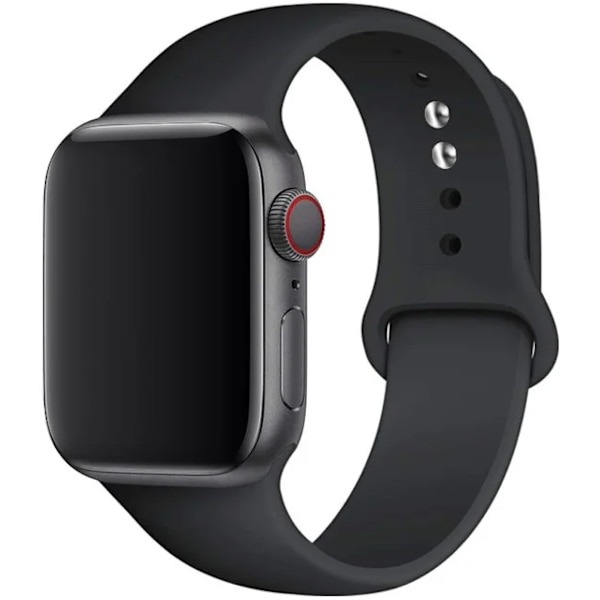 Silikoniranneke Apple Watchille 45mm 44mm 42mm 49mm 41mm 40mm 38mm correa rannekoru iwatch Series 8 7 9 SE 4 3 5 Ultra 6 Musta Black 38 40 41 mm M-L