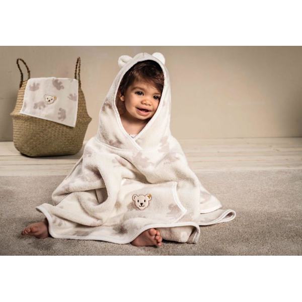 Badeudflugt - Steiff badeponcho - L000032010 - Mini Basic Bade Poncho, Cloud Dancer, One Size Børn Unisex