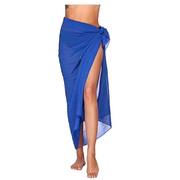 Strand Sarong Pareo Bikini Wrap Skørt Cover Up Til Badetøj blue