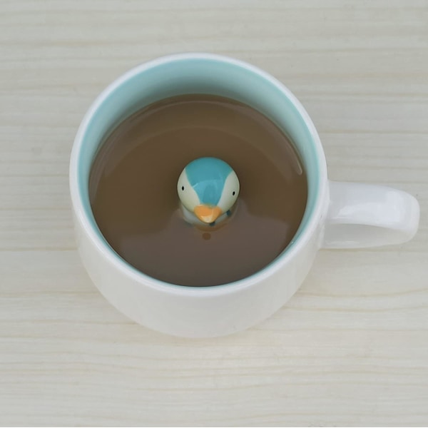3D pingvin kaffemugg, 350 ml, djurdesign, handgjord, födelsedagspresent[qb]
