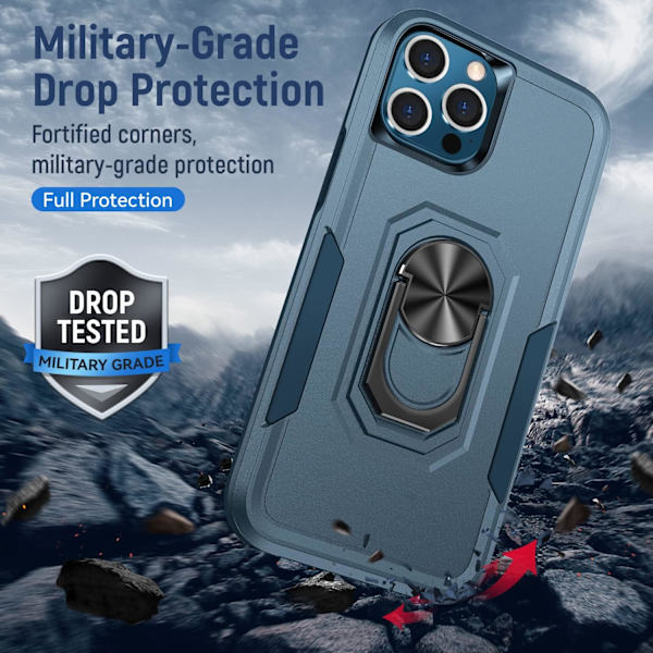 (Blå) Fodral för iPhone 13 Pro Max Ny design med 360 graders rotation