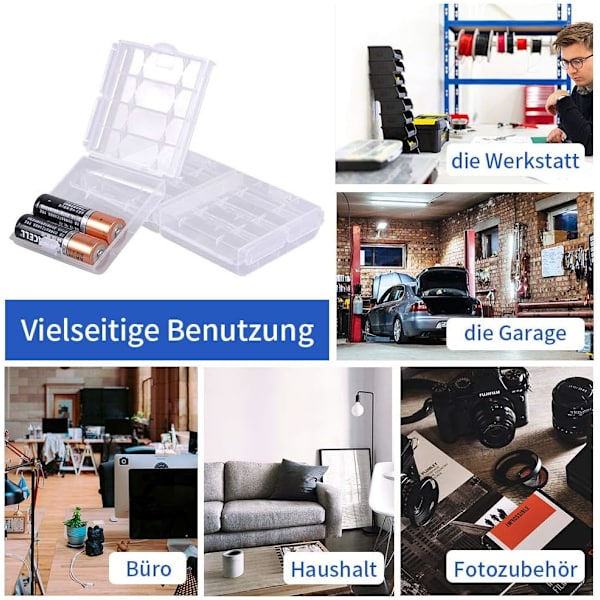 6x Plast Batteri Lille Batteri Opbevaringsboks, Batteri Opbevaringsarrangør Taske til AA&AAA Batterier