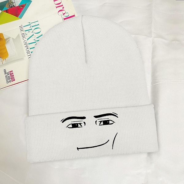 Roblox Face Strikkede Beanie Huer Skullies Beanies Cap Myke Hette Huer Vinter Varme [DB] 3