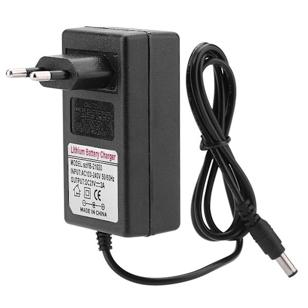 Ac 100-240v Dc 21v 2a Sikker Opladning Strømadapter Lithium Ion Batterioplader（EU Stik）
