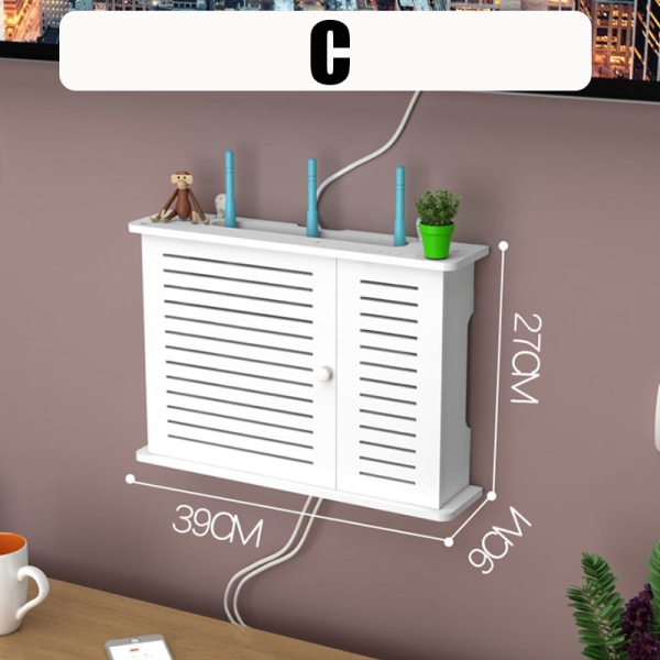 Stor trådlös wifi-router hylla förvaringslådor kabelström plus C