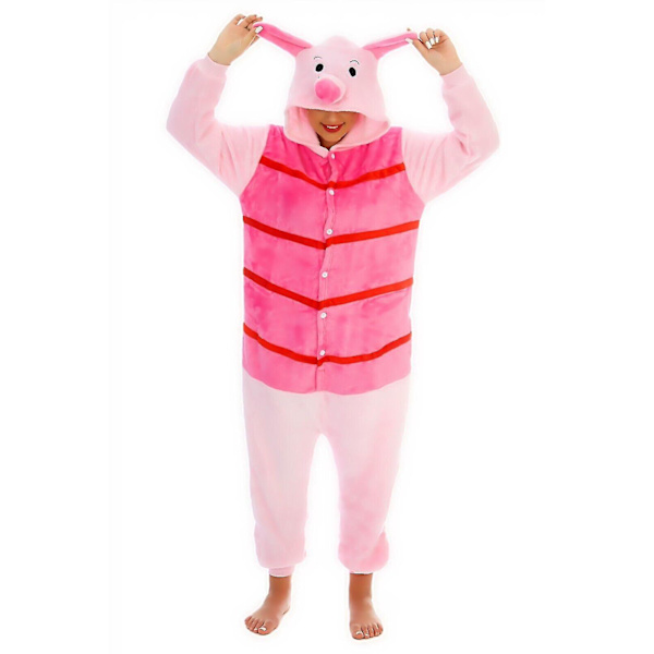 Winnie the Pooh -hahmojen unisex-onesie-asu, naamiaiskäyttöön sopivat huppareita ja pyjamaa, Piglet Piglet Piglet Piglet Piglet S(150CM-160CM)