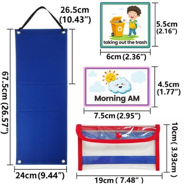 Lasten visuaalinen aikataulu päivittäinen työsuunnittelija Blue