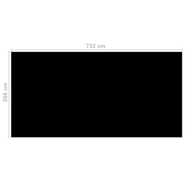 vidaXL Poolovertræk Sort 732x366 cm PE Svart black